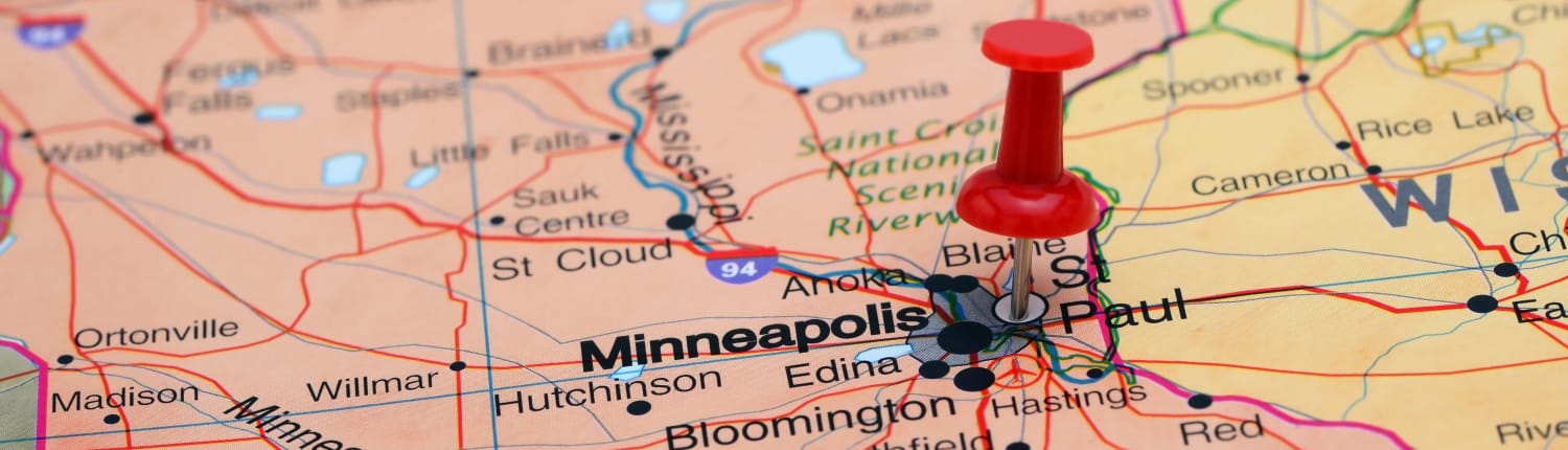 St Paul pinned on a map of USA